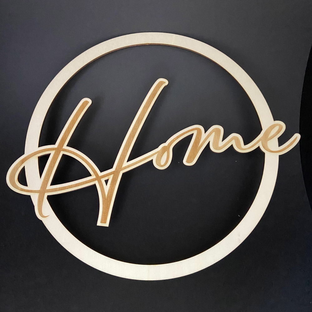 Wanddeko mit Lasergravur und Konturschnitt