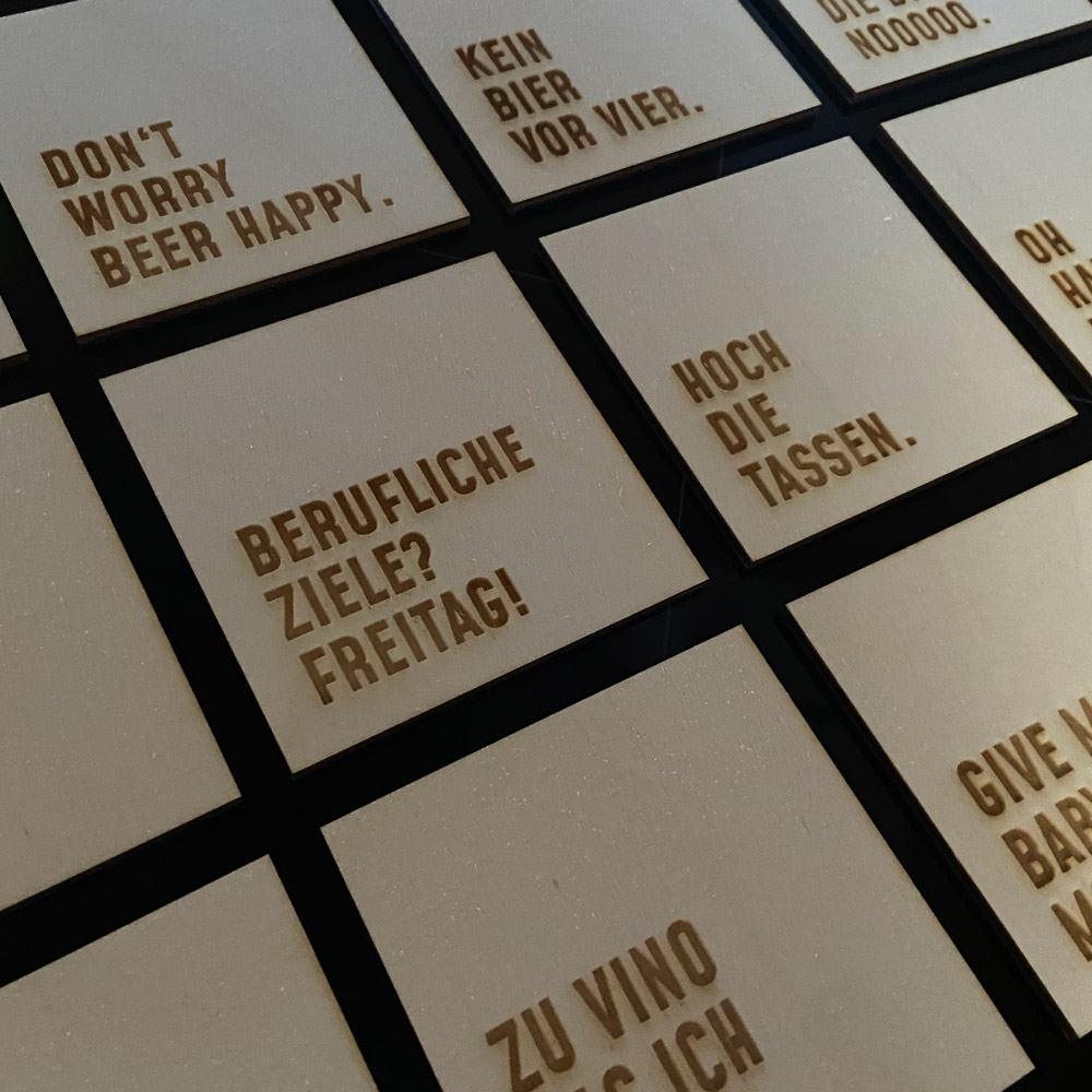 Geschenkidee Glasuntersetzer Lasergravur