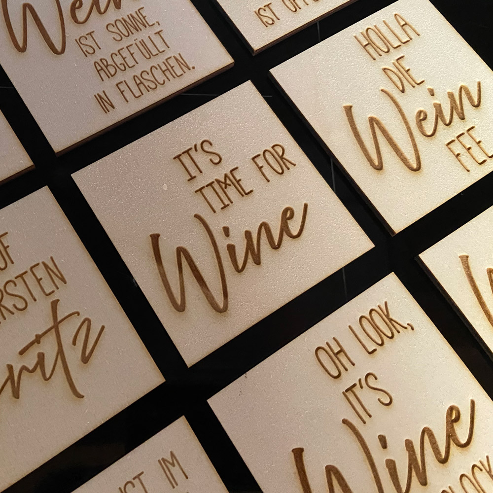 Geschenkidee Glasuntersetzer Lasergravur