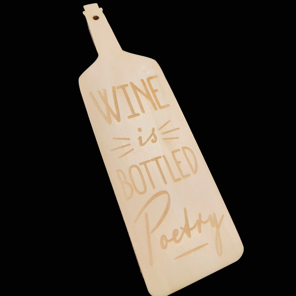 Geschenkidee Weinschild Lasergravur